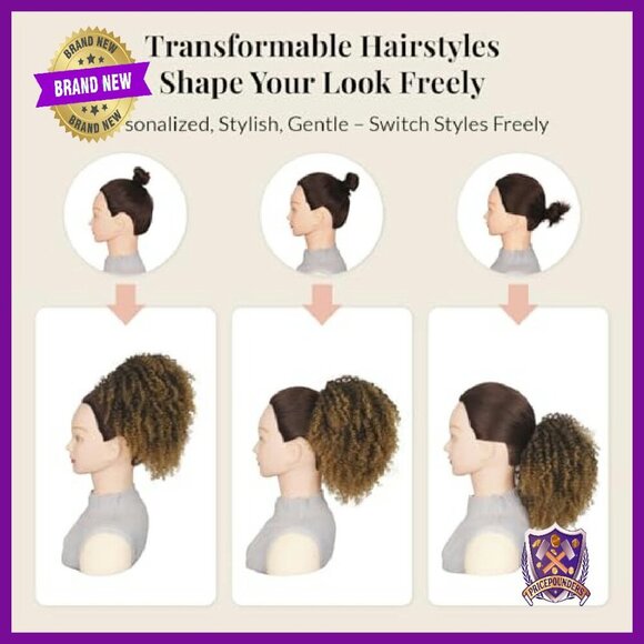 10-Inch Afro Puff Ponytail Extension with 4 Invisible Clips main image 2